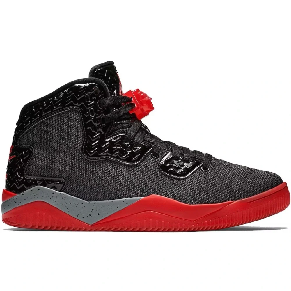 Nike Air Jordan Spike Forty Athletic Sneakers Black Fire Red Cement Grey Size 11